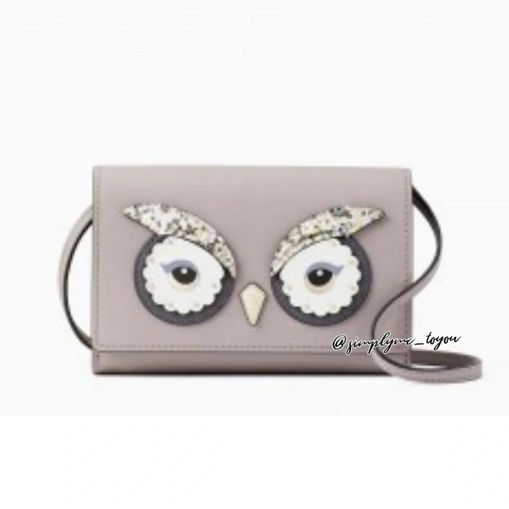 NWT! Kate Spade Owl Summer Dove Gray Crossbody